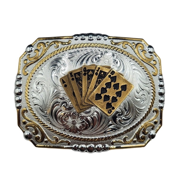 Montana Silversmiths Poker Royal Flush Cameo - Acc Buckle - 25815-705