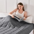 thumbnail image 3 of Sivio Weighted Blanket for Adults 48"x72" 15 lbs, Soft Breathable Heavy Bed Blankets for All Season Use, Suitable for Beds, Couch and Chair, Supports Deep Sleep, Dark Gray, 3 of 10