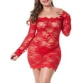 thumbnail image 1 of XXLvision Womens Plus Size Cold Shoulder Bodycon Babydoll Sexy Lingerie Nightdress Sleepwear, 1 of 4