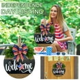 thumbnail image 3 of TERGAYEE Patriotic Wooden Hanging Door Decorations,Memorial Day Wood Sign for 4th of July Front Door Wall Porch Decor,Hanger Sign for Home House Indoor Outdoor Festival Independence Day Decoration, 3 of 6