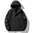 thumbnail image 2 of Lovskoo Women's Rain Jacket Technical Casual Waterproof Windbreaker Outdoor Thin Sprinker Outerwear Lapel Zipper Loose Soft Top Hooded Coat Black, 2 of 4