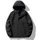 thumbnail image 1 of Chaquetas y abrigos casuales con capucha de manga larga para mujer, traje de exterior con rociador, abrigo informal con solapa y cremallera, abrigo holgado suave con capucha para mujer, 1 of 3
