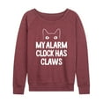 thumbnail image 3 of Instant Message - My Alarm Clock Has Claws - Women's Lightweight French Terry Long Sleeve Shirt, 3 of 6