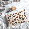 thumbnail image 5 of Goofa Roosters and Chickens Print Plush Throw Pillow Case, Soft Velvet with Hidden Zipper, Decorative Cushion Cover for Sofa, Bed, Car, and Home Décor-20"x30", 5 of 6