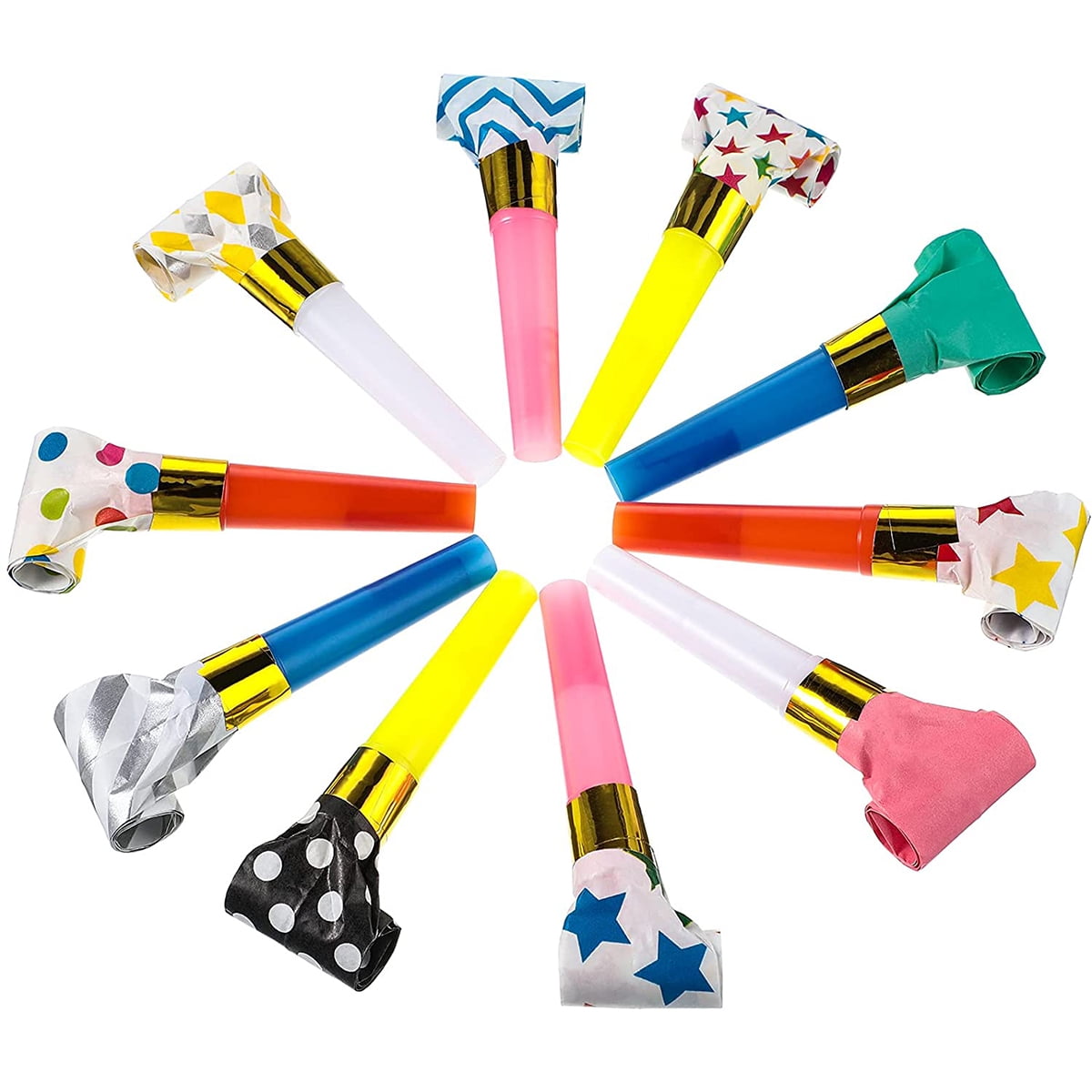 Eummy 100Pcs Multicolour Party Blower Funny Party Whistles Party Blow ...