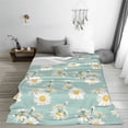 thumbnail image 5 of Honeii Floral Daisy Print Fleece Blanket - Throw Blanket for Bed, Sofa, Couch, Camping, and Travel , Microplush Ultra Soft Warm Blanket-50"x40", 5 of 7