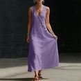 thumbnail image 6 of Lenago Pretty Garden Dresses Women's Summer Casual Dress Gradual Sleeveless Neck V-Neck Long Dress Purple Xl, 6 of 8