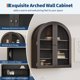thumbnail image 5 of Yeshouse Pequeño botiquín arqueado de pared, gris lavado, con estante ajustable, ideal para sala de estar o lavandería. Ahorra espacio, 5 of 6