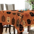 thumbnail image 3 of 54x54 Inch Tablecloth Polyester Square Tablecloth for Home Kitchen Dinner Decor Pumpkin Funny Face Pattern, 3 of 9