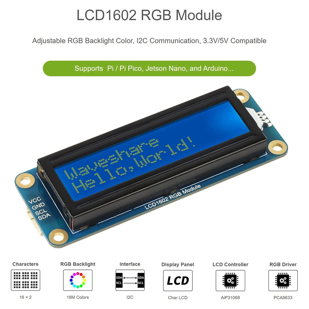raspberry pi lcd display 16x2 in stock