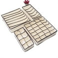 thumbnail image 3 of Xihbxyly Organizador de Ropa Interior para Armario, Caja de Almacenamiento Plegable Multiusos de 6, 7, 8 y 24 Celdas, Diseño Ligero y Compacto, Fácil de Guardar, Gris Claro, Juego de 4 Piezas, 3 of 3