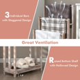 thumbnail image 4 of CHAUKY Towel Rack for Bathroom - 3 Tier Freestanding Towel Racks with Storage Shelf, Wood Hand Towel Drying Stand, Blanket Holder for Living Room, Laundry Room, 18" L x 9" W x 34" H (Light Brown), 4 of 16
