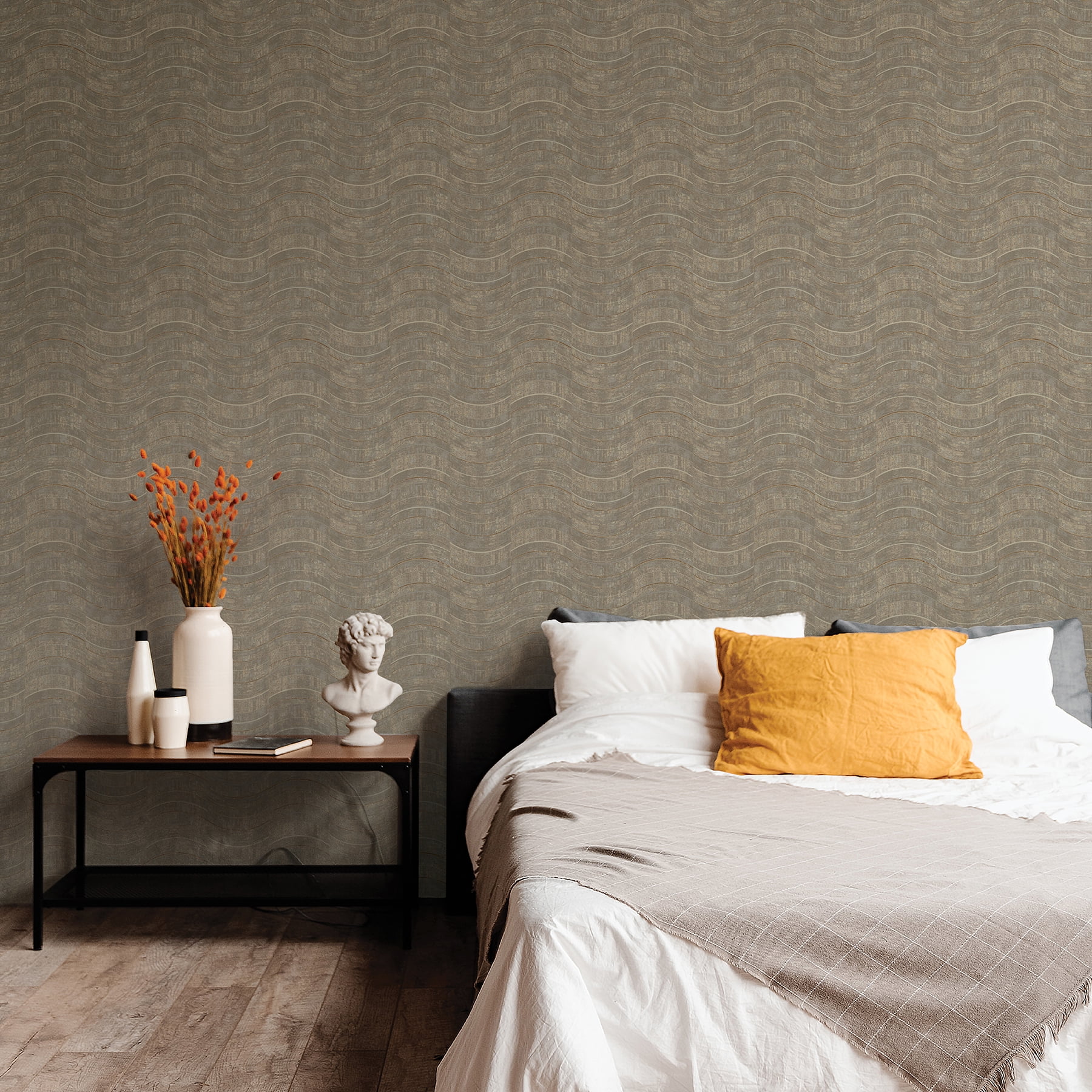 Brewster Hydra Light Grey Geometric Wallpaper