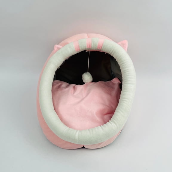 AxgFree Pet Furniture Cats Dome Pet Bed Covered Cat Cave for Cats Pink 11.8 x 11.8 x 12 inches