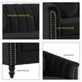 thumbnail image 6 of Jessica 3 Pieces Black Microfiber Living Room Set Modern Velvet Sofa Set pillow, 6 of 6