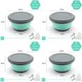 thumbnail image 1 of Foldable Bowl Portable Outdoor Travel Retractable Japanese Picnic Cutlery 3-piece Foldable Compression Baby Lunch Box Green-4pcs, 1 of 6