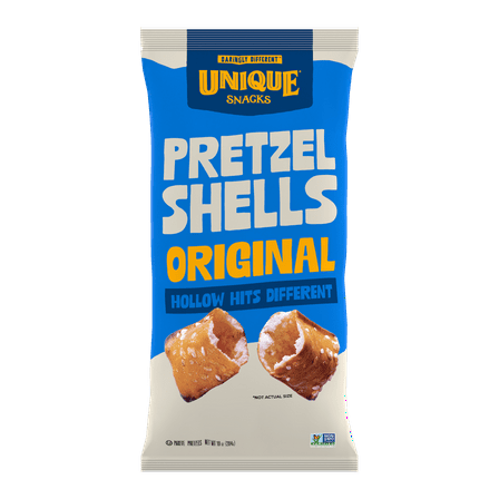 Unique Snacks Pretzels Shells, Home-Style Baked, Vegan, Kosher, 10 Ounce Bags, 60 Ounces Total (Pack of 6)