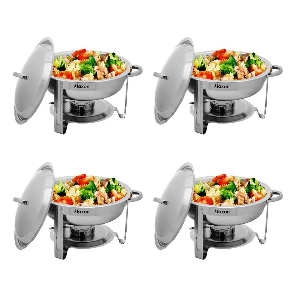 Zimtown 4 Pack 5 Quart Round Chafing Dish Chafer, Food Grade Stainless