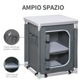 thumbnail image 4 of Outsunny Table de Camping en Aluminium, Organisateur de Rangement à 2 Tablettes pour BBQ, Gris, 4 of 10