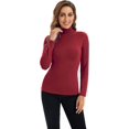 thumbnail image 2 of HSHDLDF Hauts à Manches Longues pour Femmes Col Roulé Doux Extensible Ajusté Couche de Base, 2 of 6