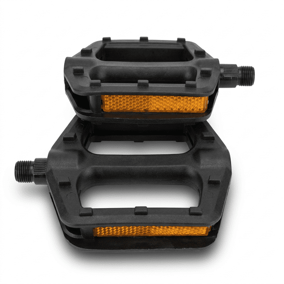 ROSEXIXI Bike Pedals, 1 Pair 9/16 Inch Thread MTB Flat Pedals, Wide Platform Non-Slip Surface with Reflectors for Mountain Bikes Ebikes Road Cycling Gravel Bicycle Accessories