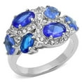 thumbnail image 1 of Alamode TK3030-7 Bague en Acier Inoxydable Poli Haut avec Synthétique en Saphir - Taille 7, 1 of 1