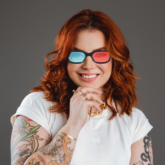 OUNONA  4pcs Plastic 3D Effect Stereoscopic Glasses for Watching Movies Universal Compatibility