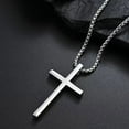 thumbnail image 5 of CUKIXA Men's Cross Necklace - Trendy Alloy Pendant with Titanium Steel Chain, 23.6"/27.6" Adjustable Layering Necklace for Casual Wear (0.98×1.57in), 5 of 6