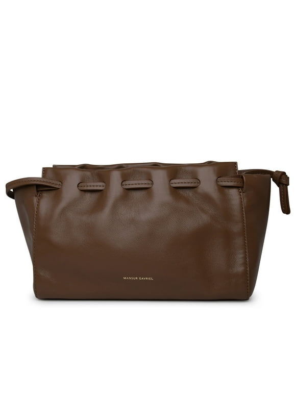 Mansur Gavriel Woman 'Bloom' Small Brown Leather Crossbody Bag
