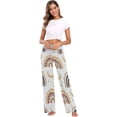 thumbnail image 6 of Women's Boho Moon Ethnic Pattern Pajama Pants, Casual Pajama Bottoms Lounge Pants Wide Leg, 6 of 7