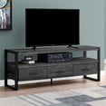 thumbnail image 2 of Pemberly Row 3 Drawer 60" Contemporary Industrial TV Stand Console in Black, 2 of 4