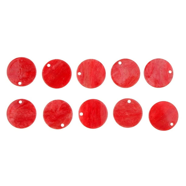 10pcs Acetato Colgante de para Bricolaje Pendientes Collar Resultados - rojo, 2cm