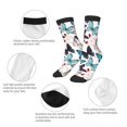 thumbnail image 3 of Zufioo Butterfly Print Children's Mid-tube Socks, Contrast Color High Elastic Sports Socks - Sweat-absorbent, Warm, Suitable for Children Aged 6-10, 3 of 5