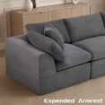 thumbnail image 3 of 138'' Corduroy Sectional Sofa with Movable Ottoman, Modern Boneless Cloud Couch with Deep Seat, 4-Seater L-Shaped Modular Sofa for Living Room, No Assembly Required, Dark Gray, 3 of 6