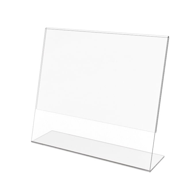 Lot of 75 Clear Acrylic 3.5" x 5" Slant Back Sign Display Holder Counter Top 