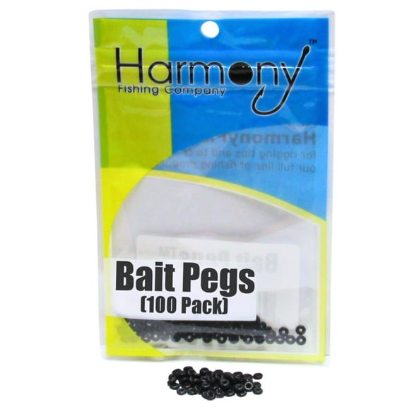 Bait Pegs 100 Pack - Rubber pegs for Pegging Soft Plastic Fishing Lures to Hooks, jigs, chatterbaits, etc [Select Size] Size 2