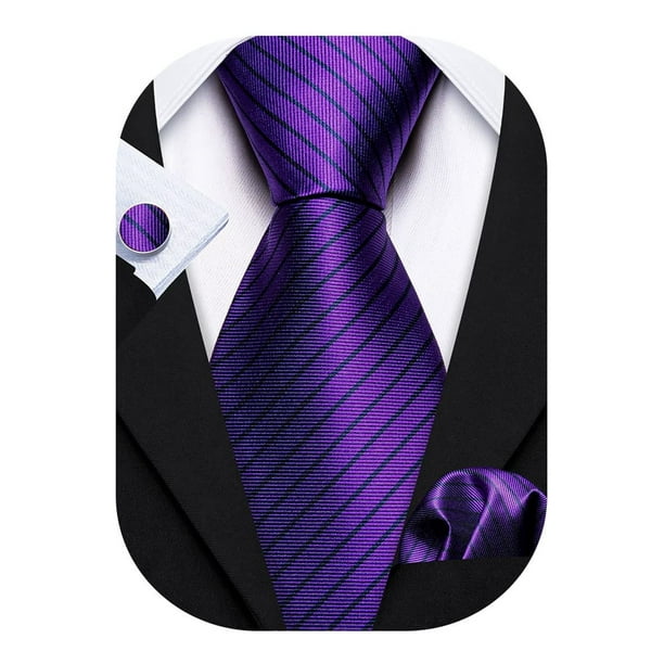 Set de corbatas Barry.Wang Stripe Classic de seda tejida para hombre