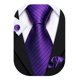 thumbnail image 1 of Set de corbatas Barry.Wang Stripe Classic de seda tejida para hombre, 1 of 7