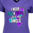 thumbnail image 4 of Inktastic Suicide Prevention I Wear Teal and Purple For My Uncle Women's V-Neck T-Shirt, 4 of 5