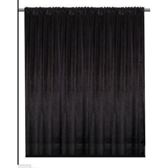 Velvet Curtain Panel Drape 8W x 8H Black Home Theater Energy Efficient Curtain"