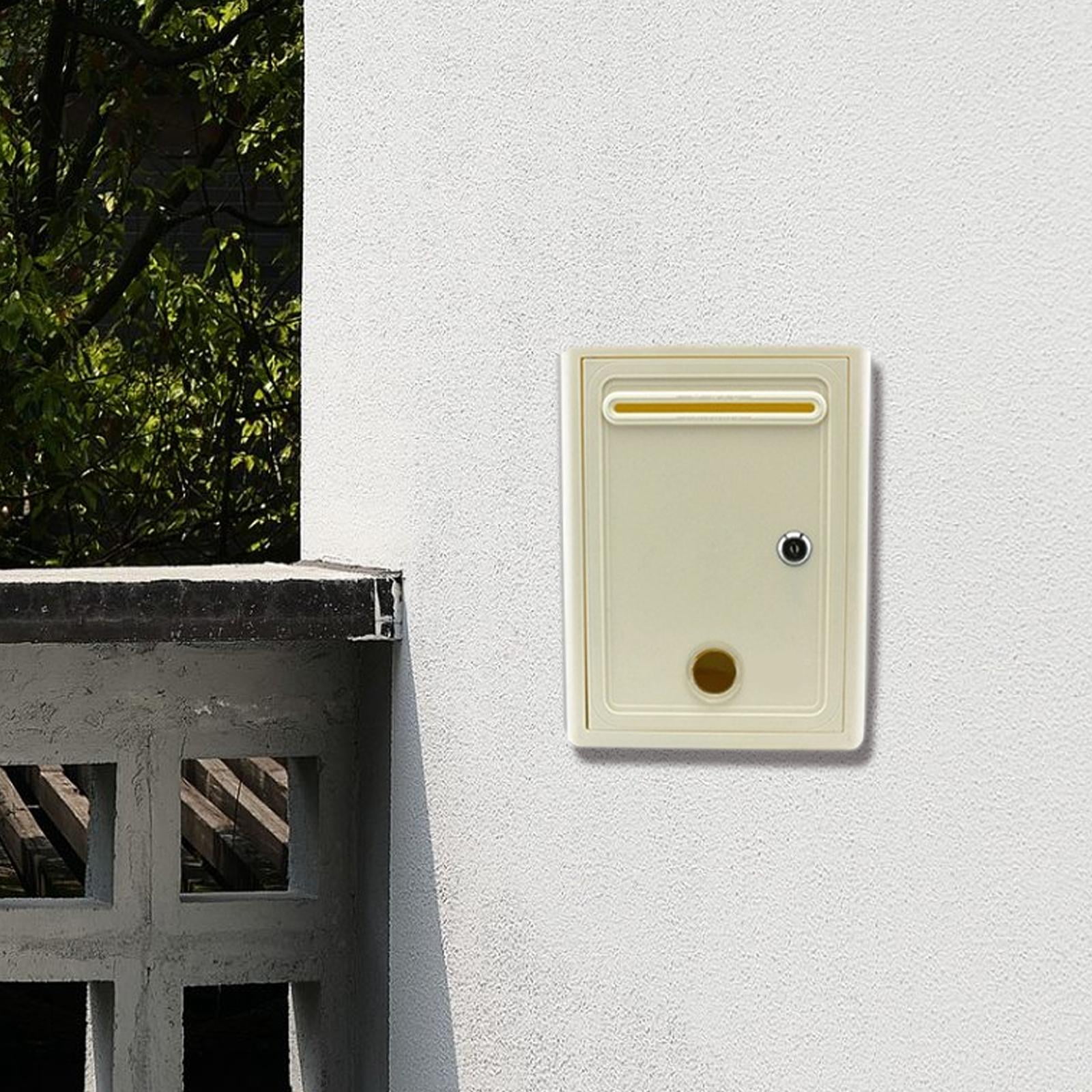 Baoblaze Mailbox Locking Ballot Box Wall Mounted with Window Complaint Box White