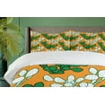 thumbnail image 4 of Ambesonne Succulent Duvet Cover Set, Cactus Plant Silhouettes, 2-Calking, Marigold Jade Green, 4 of 7