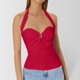 thumbnail image 2 of A Fashionable And Sexy Backless Navel Lace Up Solid Color Top For Ladies, 2 of 6