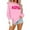 Pink, variant on Women's Fashion Letter Print Crewneck Long Sleeve Drop Shoulder Sweatshirt Casual Shoulder Sweatshirt Boyfriend Oversized Sweater Apparel Women Sweatshirt Outfits Older Women Pretty Sweater Women