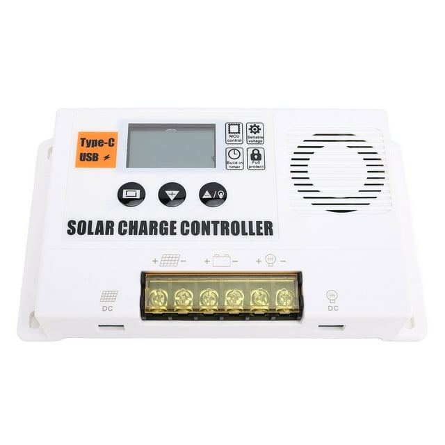 12V/24V Solar Panel Regulator, PWM Solar Charge Controller, Automatic Adaptation Solar Panel Regulator Efficient Three Stage PWM Charging for Off Grid Systems