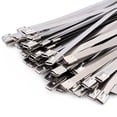 thumbnail image 1 of Bridas para cables multiusos, 50 bridas de metal de acero inoxidable de 12 pulgadas, bridas para cables de acero inoxidable, durabilidad extendida, 1 of 12