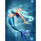thumbnail image 1 of Cuadros Decorativos Kit de pintura de diamante 5D Sirena Taladro redondo completo Rhinestone DIY Arte de la pared Artesanía Likrtyny embutido en tela, 1 of 9