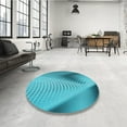thumbnail image 3 of Ahgly Company Indoor Round Patterned Dark Cyan Green Area Rugs, 5' Round, 3 of 6