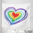 thumbnail image 1 of Love Tapestry, Love Themed Nested Rainbow Heart with a Simplistic Style Vibrant Colored Work of Art, Fabric Wall Hanging Decor for Bedroom Living Room Dorm, 5 Sizes, Multicolor, by Ambesonne, 1 of 1