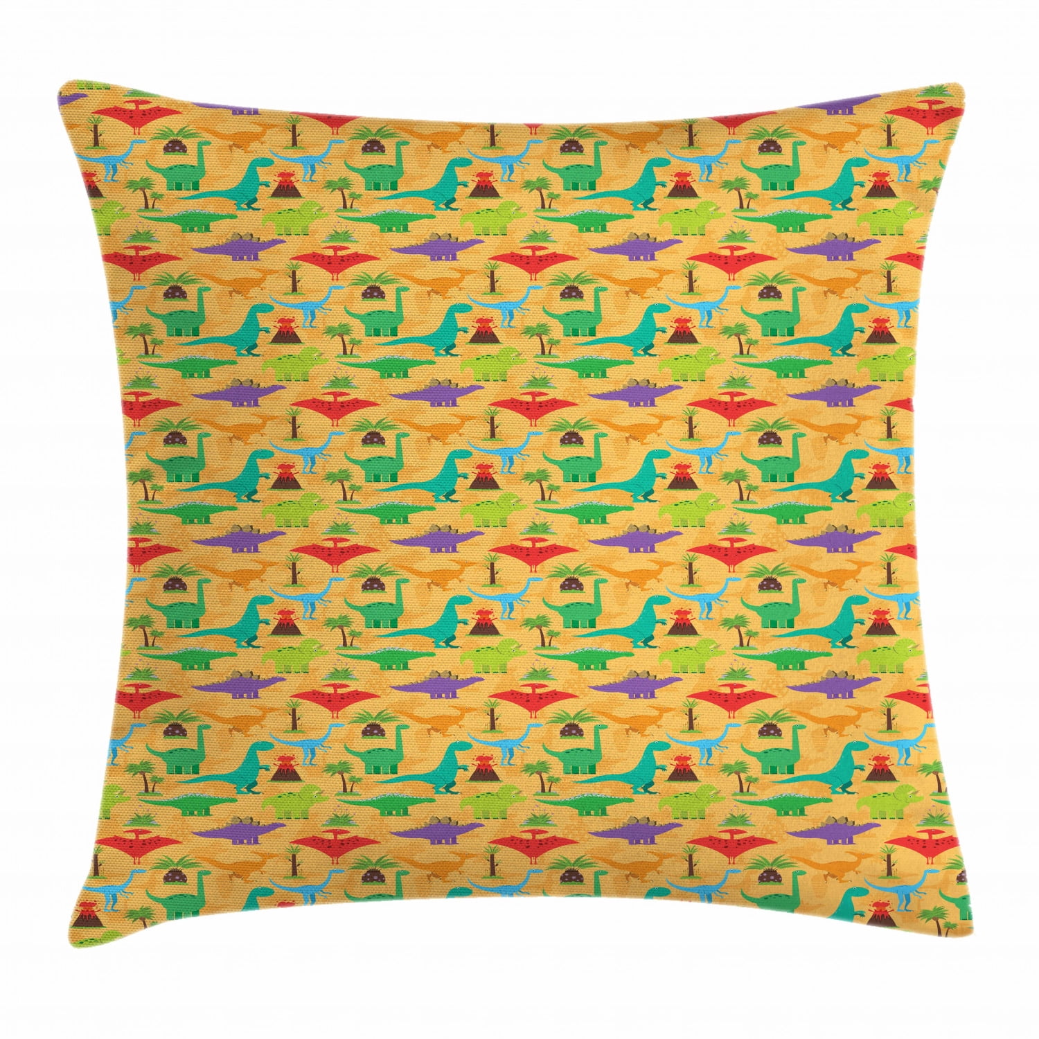Fantasy Throw Pillow Cushion Cover, Various Kinds of Dinosaurs